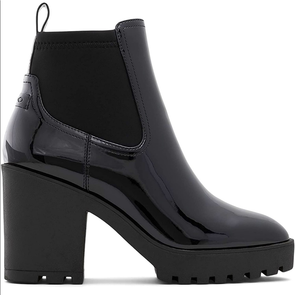 Chelsea Boot Aldo Shiny Black Synthetic